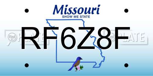 RF6Z8F Missouri License Plate