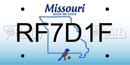 RF7D1F Missouri License Plate