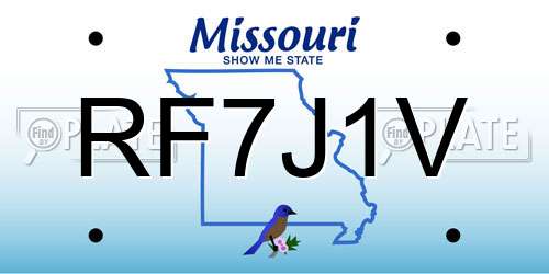 RF7J1V Missouri License Plate