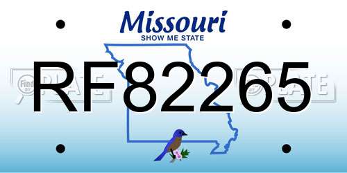 RF82265 Missouri License Plate