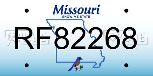 RF82268 Missouri License Plate