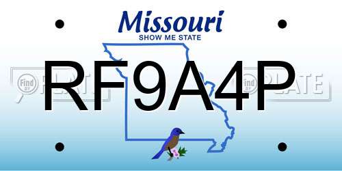 RF9A4P Missouri License Plate