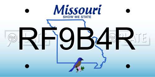 RF9B4R Missouri License Plate