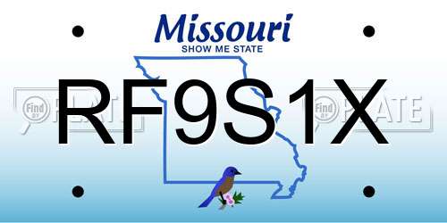 RF9S1X Missouri License Plate