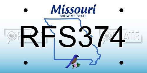 RFS374 Missouri License Plate