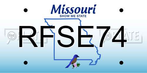 RFSE74 Missouri License Plate