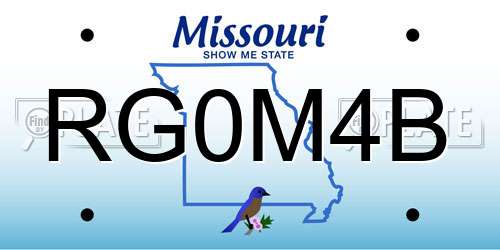 RG0M4B Missouri License Plate