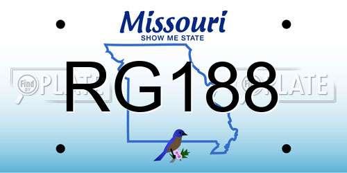 RG188 Missouri License Plate