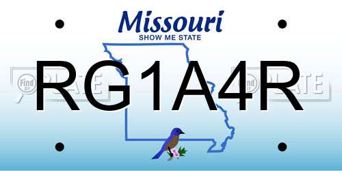 RG1A4R Missouri License Plate
