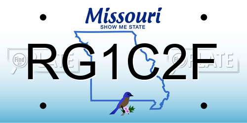 RG1C2F Missouri License Plate