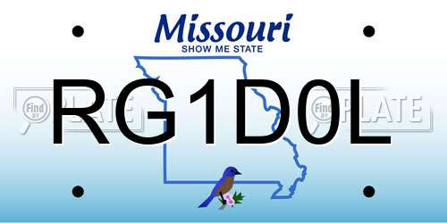 RG1D0L Missouri License Plate
