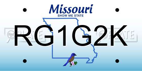 RG1G2K Missouri License Plate