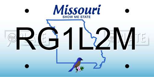RG1L2M Missouri License Plate