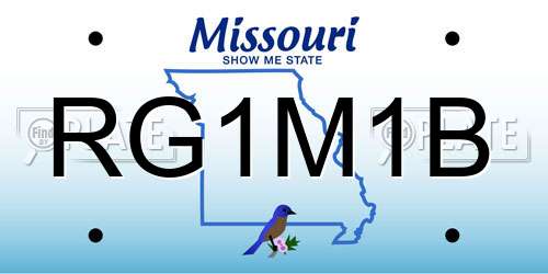 RG1M1B Missouri License Plate