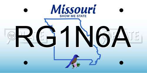 RG1N6A Missouri License Plate