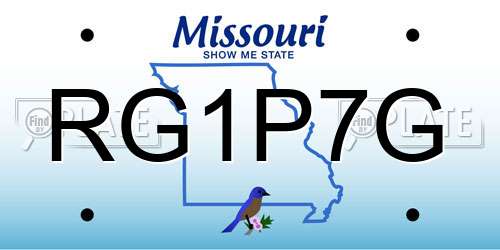 RG1P7G Missouri License Plate