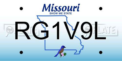 RG1V9L Missouri License Plate