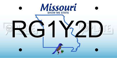 RG1Y2D Missouri License Plate