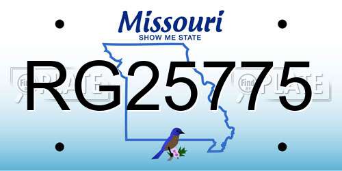 RG25775 Missouri License Plate