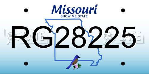 RG28225 Missouri License Plate