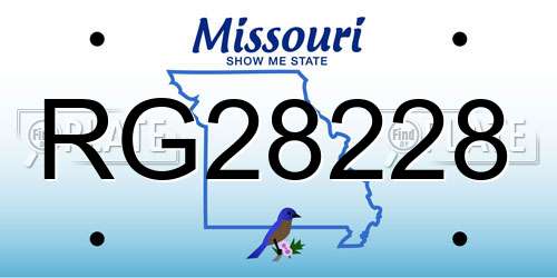 RG28228 Missouri License Plate