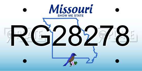 RG28278 Missouri License Plate