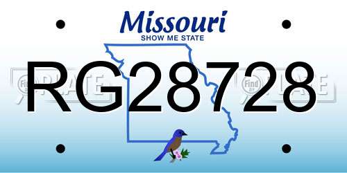RG28728 Missouri License Plate