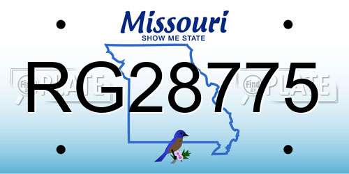 RG28775 Missouri License Plate