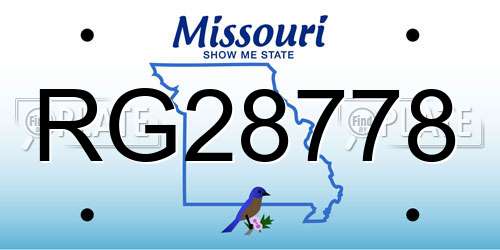 RG28778 Missouri License Plate