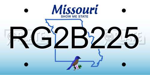 RG2B225 Missouri License Plate