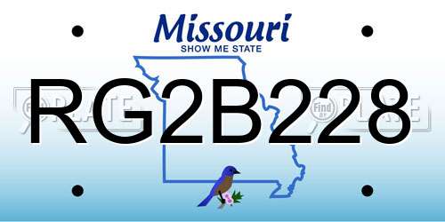 RG2B228 Missouri License Plate