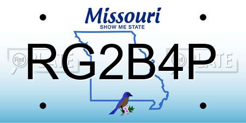 RG2B4P Missouri License Plate