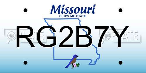 RG2B7Y Missouri License Plate