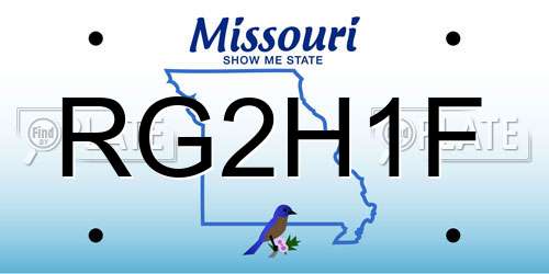RG2H1F Missouri License Plate