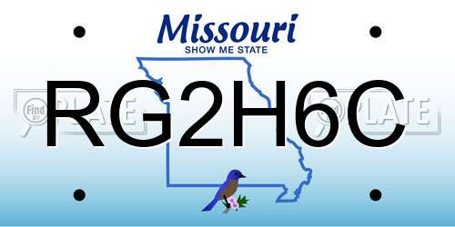 RG2H6C Missouri License Plate