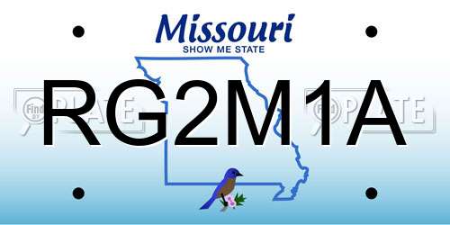 RG2M1A Missouri License Plate