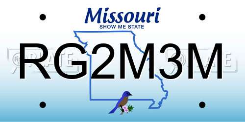 RG2M3M Missouri License Plate