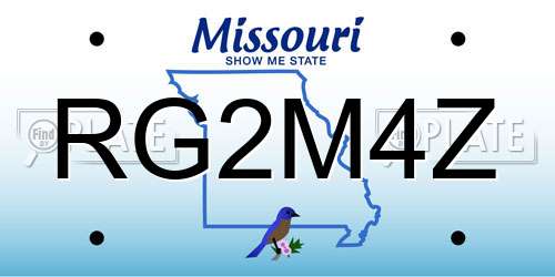 RG2M4Z Missouri License Plate