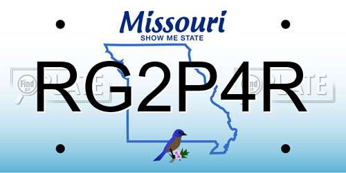 RG2P4R Missouri License Plate