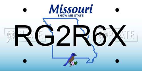 RG2R6X Missouri License Plate