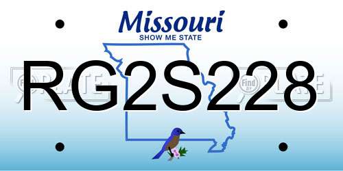 RG2S228 Missouri License Plate
