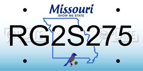 RG2S275 Missouri License Plate