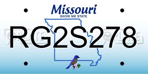 RG2S278 Missouri License Plate