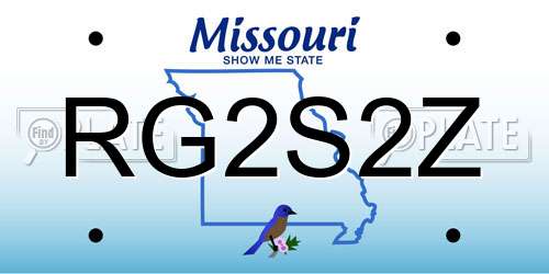 RG2S2Z Missouri License Plate