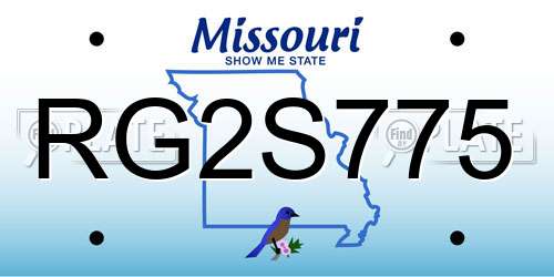 RG2S775 Missouri License Plate
