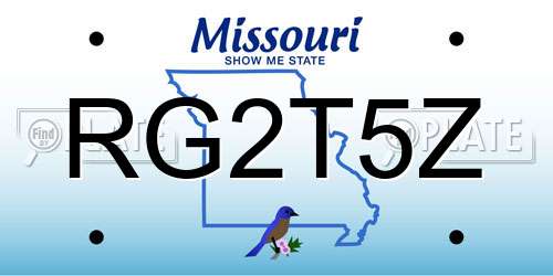 RG2T5Z Missouri License Plate
