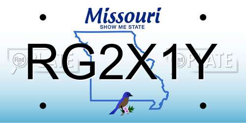 RG2X1Y Missouri License Plate