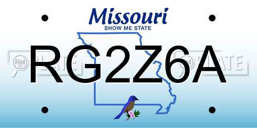 RG2Z6A Missouri License Plate