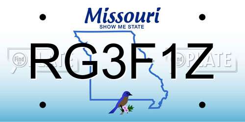 RG3F1Z Missouri License Plate