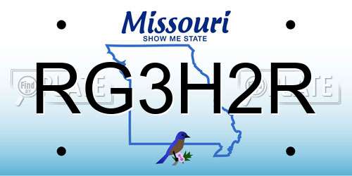 RG3H2R Missouri License Plate